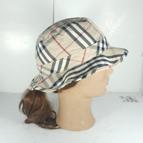 Burberry Women\'s Vintage Nova Check Medium Cotton Plaid Bucket Hat England main image 11